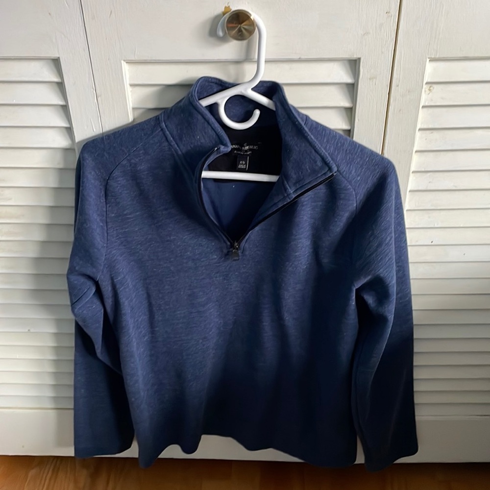 Banana Republic Quarter Zip Pullover Men’s, Blue Sweater, Size Extra Small